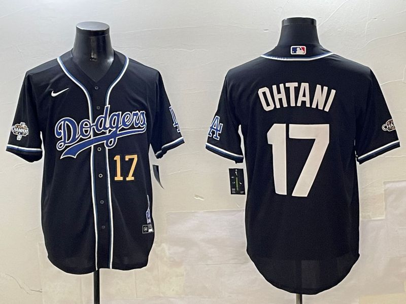 Men Los Angeles Dodgers 17 Ohtani Black Fashion Game 2025 Nike MLB Jersey style 3067